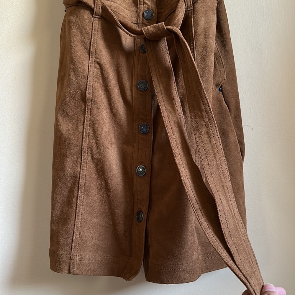 Abercrombie and Fitch brown Suede button down dress small - Picture 6 of 7